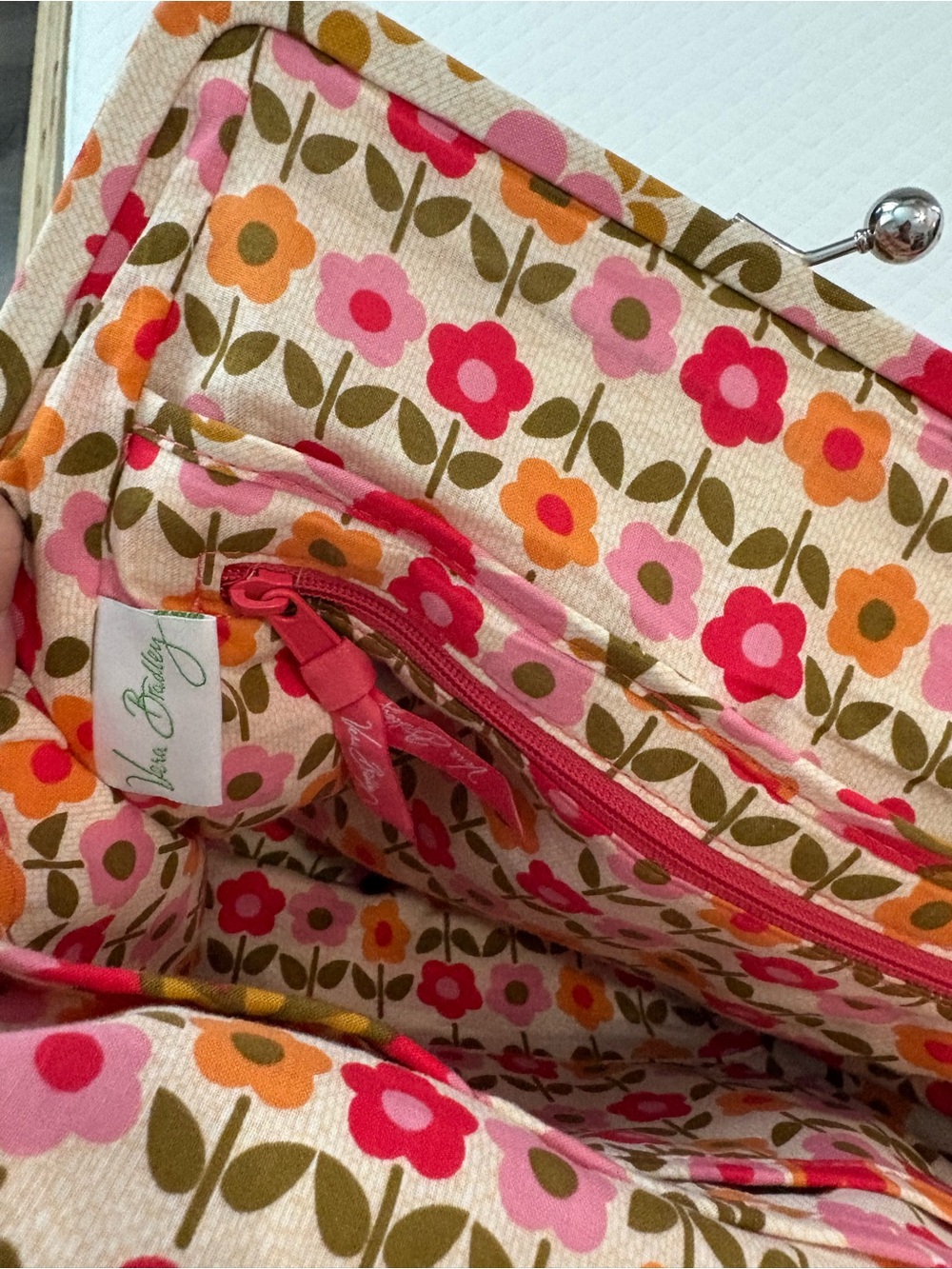 Vera Bradley Alice Kisslock Satchel Bag Folkloric Floral Quilted Retired EUC - Picture 12 of 17